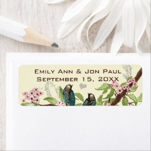 Blauwgroen vogelplukkerlabel Etiket