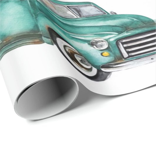  Blauwgroen Vrachtwagen Cadeaus kerstboom Cadeaupapier (Rol Hoek)