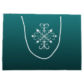 Blauwgroen Vrede op Aarde Kerstmis Gift Bag Groot Cadeauzakje (Achterkant)