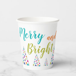 Blauwgroen Vrolijk en Helder Kerstmis Papieren Bekers