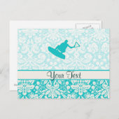 Blauwgroen Wakeboarder Briefkaart (Voorkant / Achterkant)