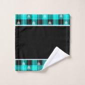 Blauwgroen washanddoekset en pijlbadhanddoekset bad handdoek (Wasdoekje)