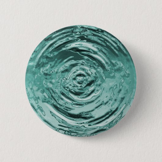 Blauwgroen waterrimpel ronde button 5,7 cm (Voorkant)