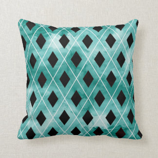 Blauwgroen Waterverf Argyle Pillow Kussen