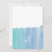 Blauwgroen Waterverf Bachelorette Party nodigt ui Kaart (Achterkant)