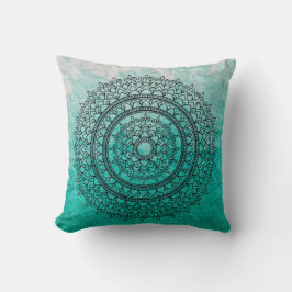  Blauwgroen Waterverf Bohemian Mandala Flower Art Kussen