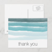 Blauwgroen Waterverf briefkaart (Voorkant / Achterkant)