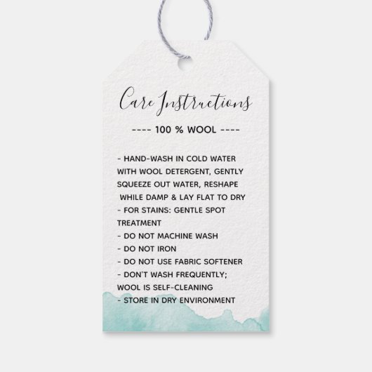 Blauwgroen Waterverf die gemaakt is met het Label  Cadeaulabel (Achterkant)