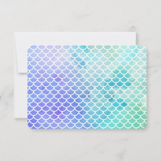 Blauwgroen Waterverf onder het Zee Mermaid Harteli Kaart (Achterkant)