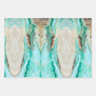 Blauwgroen waterverf — Papierlade voor onmiddellij Inpakpapier Vel