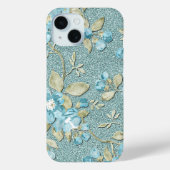 Blauwgroen Waterverf Turquoise Floral Pattern Case-Mate iPhone Case (Achterkant)