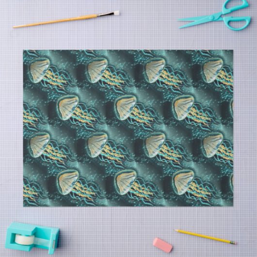 Blauwgroen weefselpapier onderwater tissuepapier (Craft)