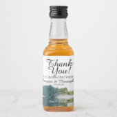 Blauwgroen weergave van Roos weddenschap met class Likeurfles Etiket (Voorkant)