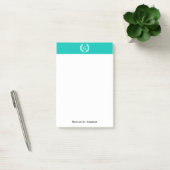 Blauwgroen White Wheat Laurel Wreated Initiaal Mon Post-it® Notes (Kantoor)