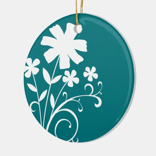 BLAUWGROEN WILDE BLOEMEN KERAMISCH ORNAMENT (Links)