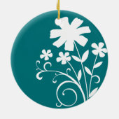 BLAUWGROEN WILDE BLOEMEN KERAMISCH ORNAMENT (Achterkant)