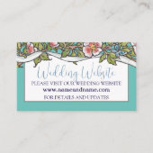 Blauwgroen Wildflower Bird Roos Border Bruiloft We Informatiekaartje (Voorkant)