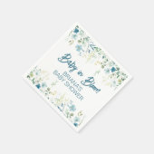 Blauwgroen Wildflowers Boy Baby shower Servet (Hoek)