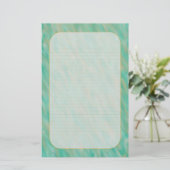 "Blauwgroen Wind" fijn gebrand banketbakkerswerk Briefpapier (Staand voorkant)