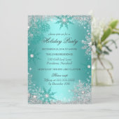 Blauwgroen Winterfeest kerstfeestdag 3 Kaart (Staand voorkant)