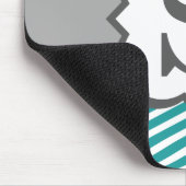 Blauwgroen wit monogram letter S Chevron Muismat (Hoek)