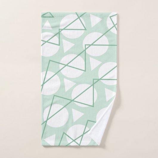 Blauwgroen wit patroon met gebluste troep bad handdoek (Handdoek)