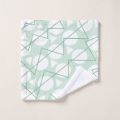 Blauwgroen wit patroon met gebluste troep bad handdoek (Wasdoekje)