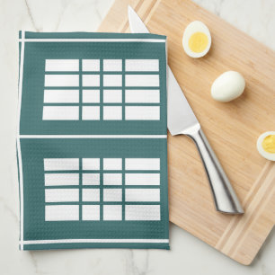 Blauwgroen wit Stripes patroon Theedoek