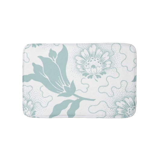 Blauwgroen, witte flatpanel badmat (Voorkant)