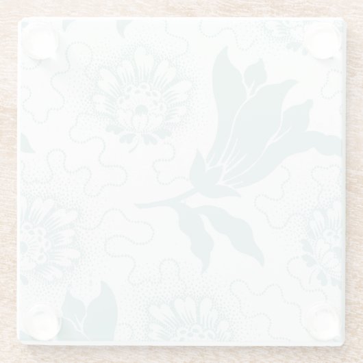 Blauwgroen, witte flatpanel glazen onderzetter (Achterkant)