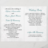 Blauwgroen witte sneeuwvlokken winterbruiloft (Achterkant)