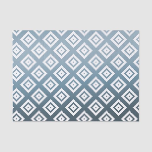 Blauwgroen witte tribal Aztec Tissuepapier (Voorkant)