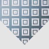 Blauwgroen witte tribal Aztec Tissuepapier (Detail)