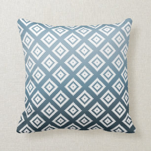 Blauwgroen witte tribale Aztec Kussen