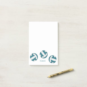 Blauwgroen witte volleyballen atleet of coach naam post-it® notes