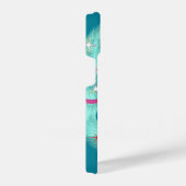 Blauwgroen Wreator Retro Kerstmis iPhone Hoesje (Rechterkant)