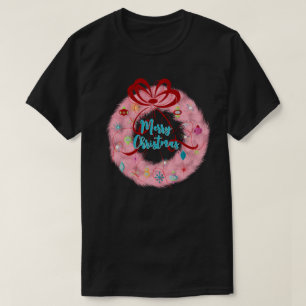 Blauwgroen Wreator Retro Kerstmis T-shirt