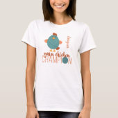 Blauwgroen Yarn Chicken Champion T-shirt (Voorkant)