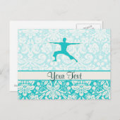 Blauwgroen Yoga Briefkaart (Voorkant / Achterkant)