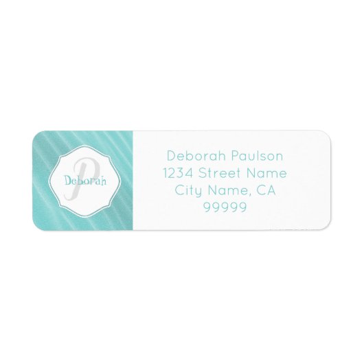 Blauwgroen Zand ripples - Aangepast adresetiket Etiket (Voorkant)