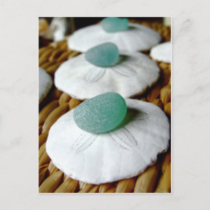 Blauwgroen zand Zee Briefkaart