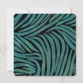 Blauwgroen Zebra Print Bruiloft Kaart (Achterkant)