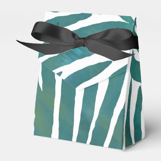 Blauwgroen zebraprint bedankdoosjes (Voorkant Zijde)
