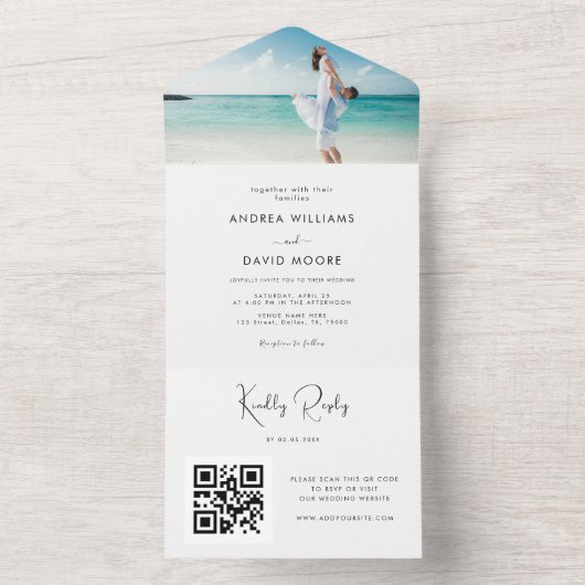 Blauwgroen Zee Bodenmeer All In One Uitnodiging (Binnen)