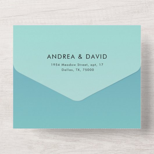 Blauwgroen Zee Bodenmeer All In One Uitnodiging (Achterkant)