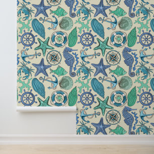 Blauwgroen Zee dierentuin Behang