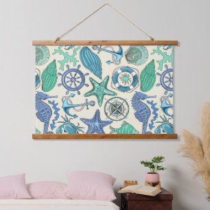 Blauwgroen Zee dierentuin Hangend Wandkleed