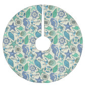 Blauwgroen Zee dierentuin Kerstboom Rok (Voorkant)