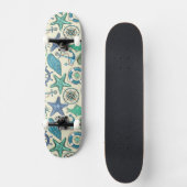 Blauwgroen Zee dierentuin Skateboard (Voorkant)