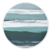 Blauwgroen Zee Keramische Knop (Voorkant)